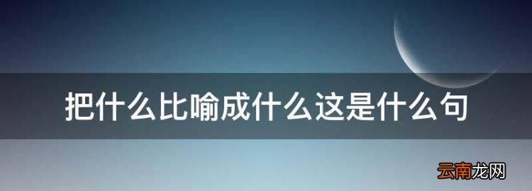 把什么比喻成什么這是什么句