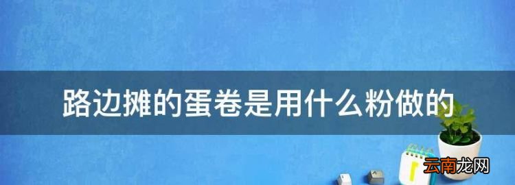 路邊攤的蛋卷是用什么粉做的